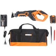 Сабельная аккумуляторная пила  WORX WX508 20В, 2Ач х1, сумка 2661